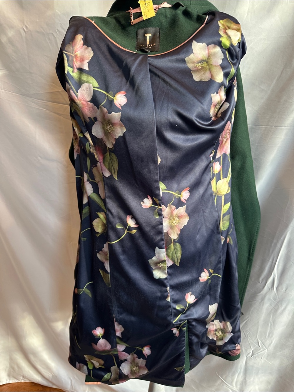 Ted Baker Womens Rose Belted Midi Wool Long Sleeve Coat, Green - Picture 11 of 16